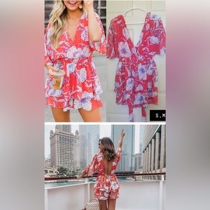 Anything  is possible with love floral Romper